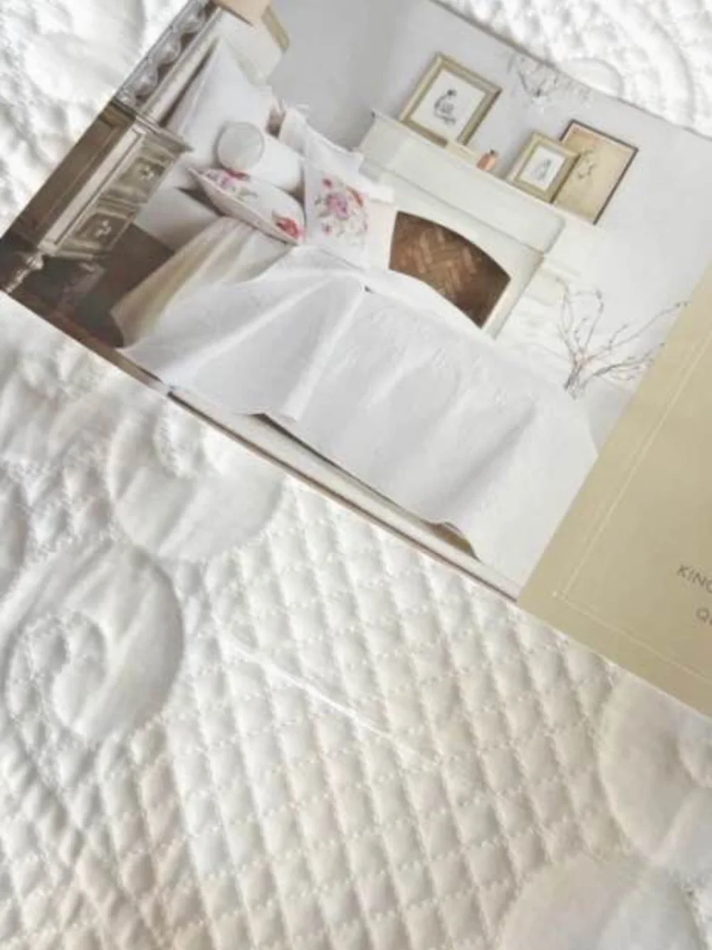 Hotel Collection Jardin coverlet white